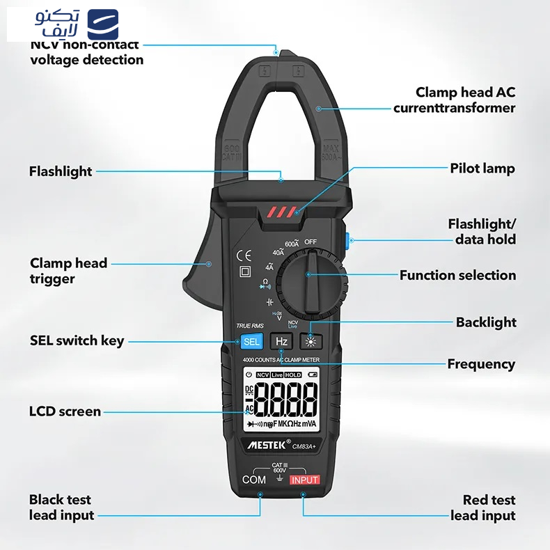 مولتی متر کلمپی دیجیتال مستک مدل CM83A PLUS مولتی متر کلمپی دیجیتال مستک مدل CM83A PLUS