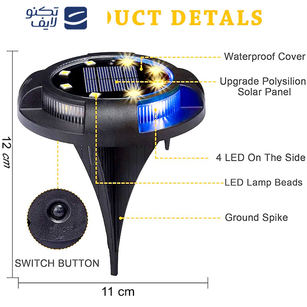 چراغ دفنی خورشیدی مدل C71  چراغ دفنی خورشیدی مدل C71