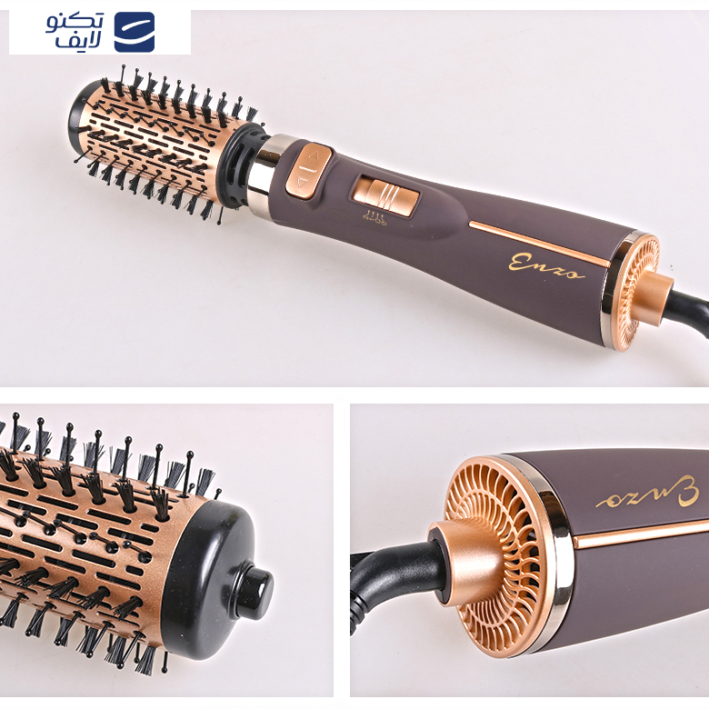 سشوار برسدار چرخشی حرفهای انزو مدل EN-743، موتور DC با توان مصرفی 1500 وات، دارای قابلیت تعویض سری، باد سرد، با حالت صافکننده و حجمدهنده، وزن 700 گرم، تنظیم حرارت 2 حالته و کنترل سرعت 2 حالته، به همراه 2 سری برسدار سشوار برسدار چرخشی حرفهای انزو مدل EN-743، موتور DC با توان مصرفی 1500 وات، دارای قابلیت تعویض سری، باد سرد، با حالت صافکننده و حجمدهنده، وزن 700 گرم، تنظیم حرارت 2 حالته و کنترل سرعت 2 حالته، به همراه 2 سری برسدار