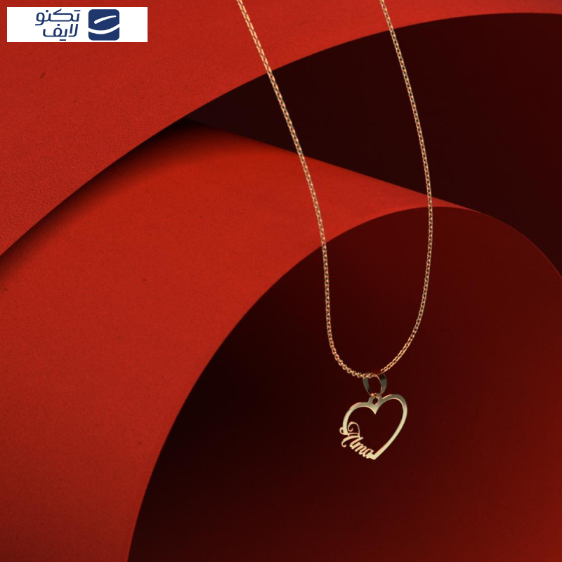 گردنبند طلا 18 عیار زنانه مدوپد مدل اسم آلما alma کد HE2-1-1266