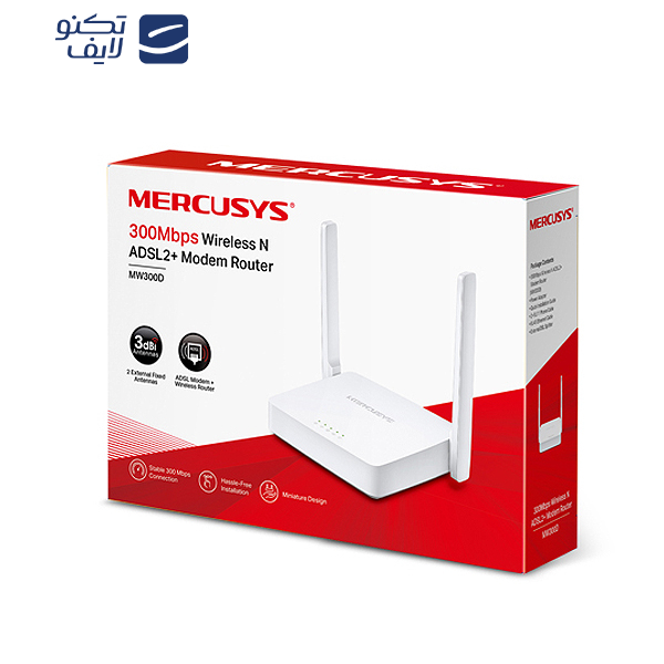  مودم روتر ADSL2 بی‌ سیم مرکوسیس مدل MW-300D