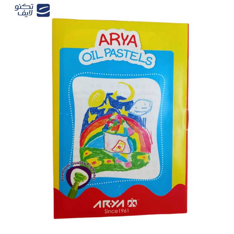 مداد شمعی 12 رنگ آریا مدل Aa