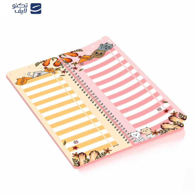 دفترچه یادداشت مستر راد مدل to do list طرح گربه های فانتزی کد fiory 1799