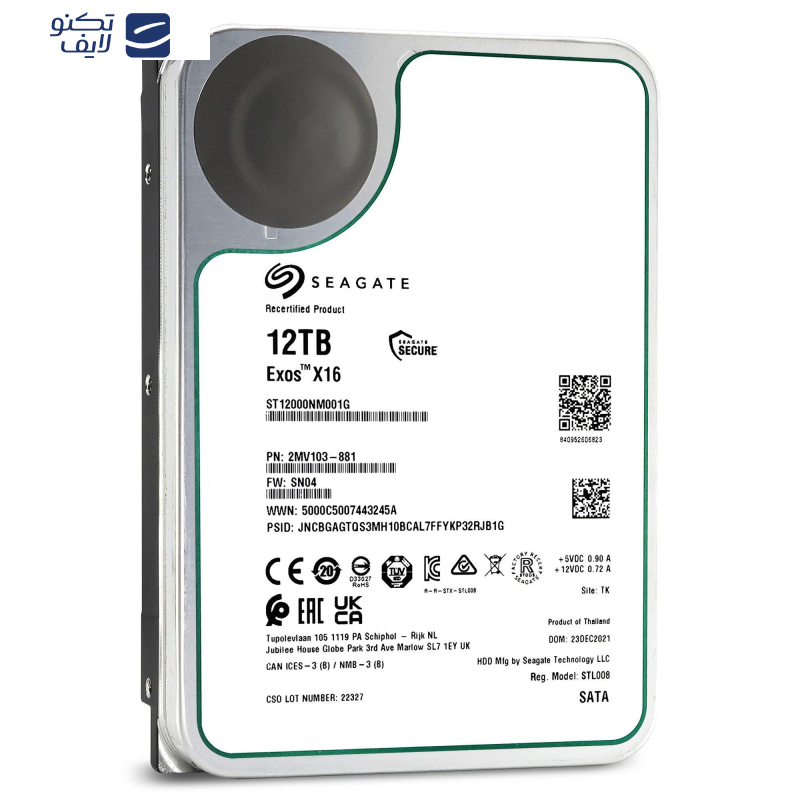 هارد دیسک اینترنال سیگیت مدل Exos X16 ST12000NM001G ظرفیت 12 ترابایت هارد دیسک اینترنال سیگیت مدل Exos X16 ST12000NM001G ظرفیت 12 ترابایت