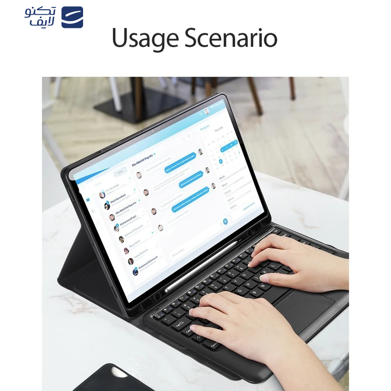 کیف کیبورددار دوکس دوکیس مدل TKSeries  مناسب برای تبلت Samsung Galaxy Tab S9 FE Plus-12.4 Inch کیف کیبورددار دوکس دوکیس مدل TKSeries  مناسب برای تبلت Samsung Galaxy Tab S9 FE Plus-12.4 Inch