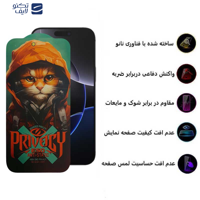 محافظ صفحه نمایش حریم شخصی اپیکوی مدل Privacy Hoodie Cat مناسب برای گوشی موبایل اپل iPhone 16 Pro Max محافظ صفحه نمایش حریم شخصی اپیکوی مدل Privacy Hoodie Cat مناسب برای گوشی موبایل اپل iPhone 16 Pro Max