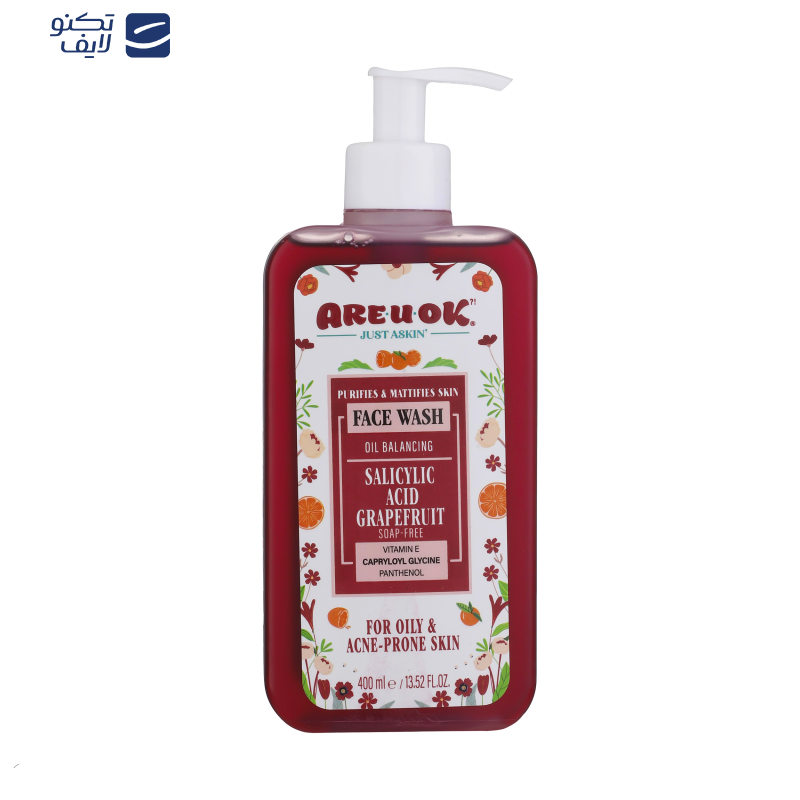 ژل شست‌وشوی صورت آریو اکی مدل تنظیم کننده چربی مناسب پوست‌های چرب و آکنه دار حجم 400 میلی‌لیتر
