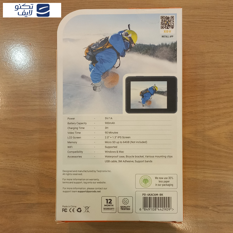 دوربین فیلم برداری ورزشی پرودو مدل PD-4KACAM-BK دوربین فیلم برداری ورزشی پرودو مدل PD-4KACAM-BK