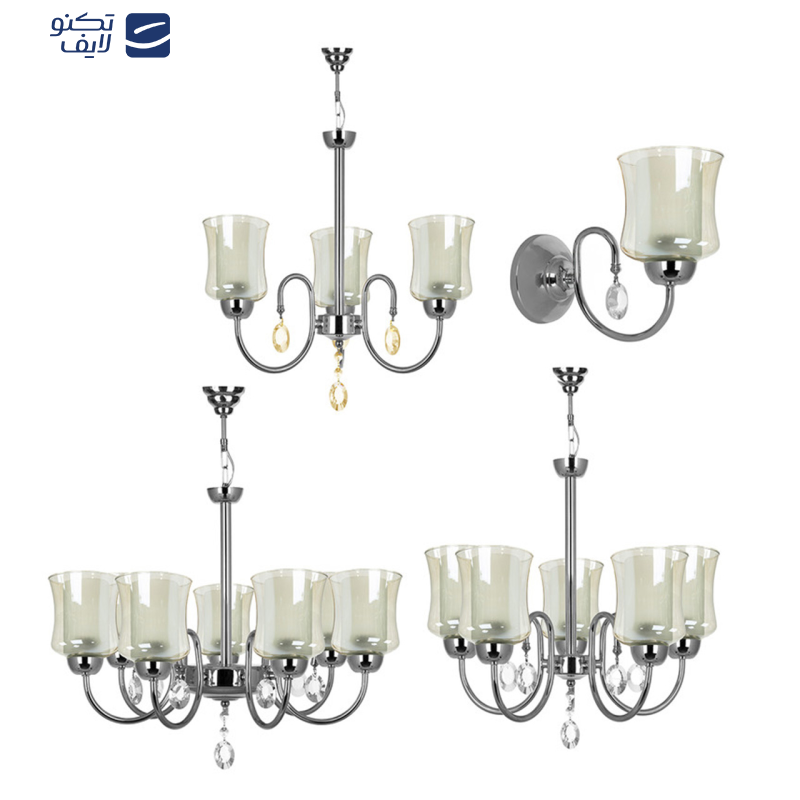لوستر آویز پنج شعله چشمه نور کد A811/5-O لوستر آویز پنج شعله چشمه نور کد A811/5-O