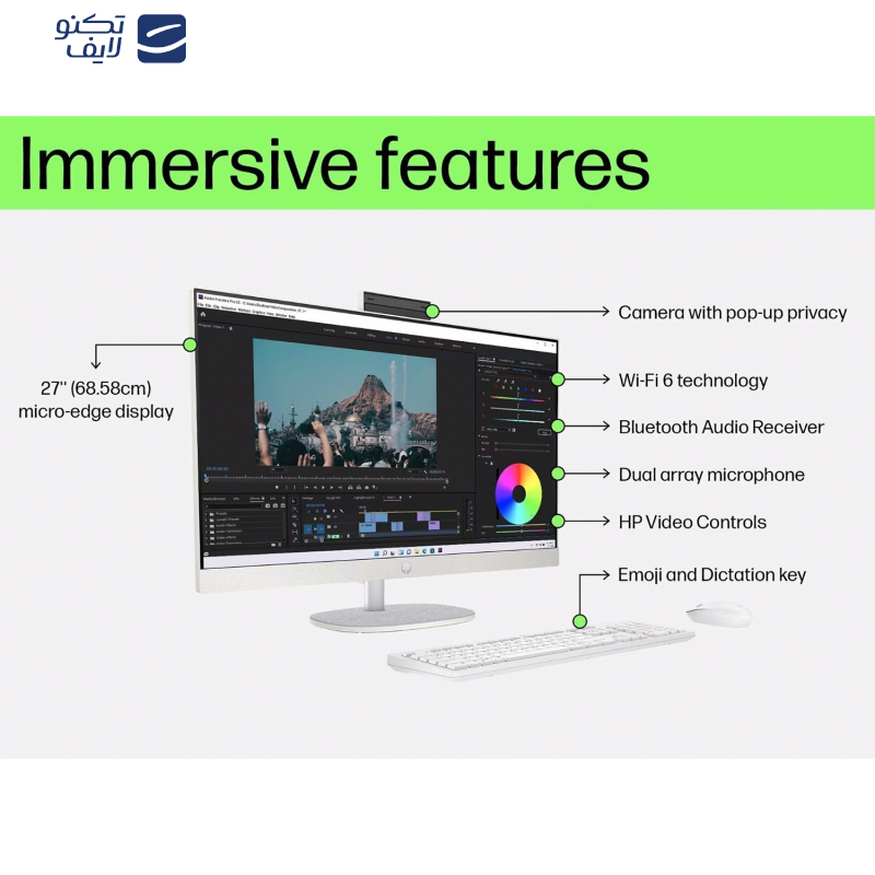 کامپیوتر همه کاره 27 اینچ اچ پی مدل CR0170nh با پردازنده Core i7 1355U رم 32 گیگابایت از نوع DDR4 حافظه داخلی یک ترابایت SSD کارت گرافیک Iris Xe (integrated) نمایشگر از نوع IPS کامپیوتر همه کاره 27 اینچ اچ پی مدل CR0170nh با پردازنده Core i7 1355U رم 32 گیگابایت از نوع DDR4 حافظه داخلی یک ترابایت SSD کارت گرافیک Iris Xe (integrated) نمایشگر از نوع IPS