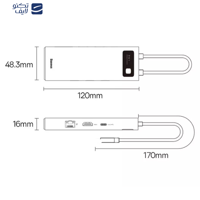هاب 7 پورت USB-C باسئوس مدل WKWG040013 هاب 7 پورت USB-C باسئوس مدل WKWG040013