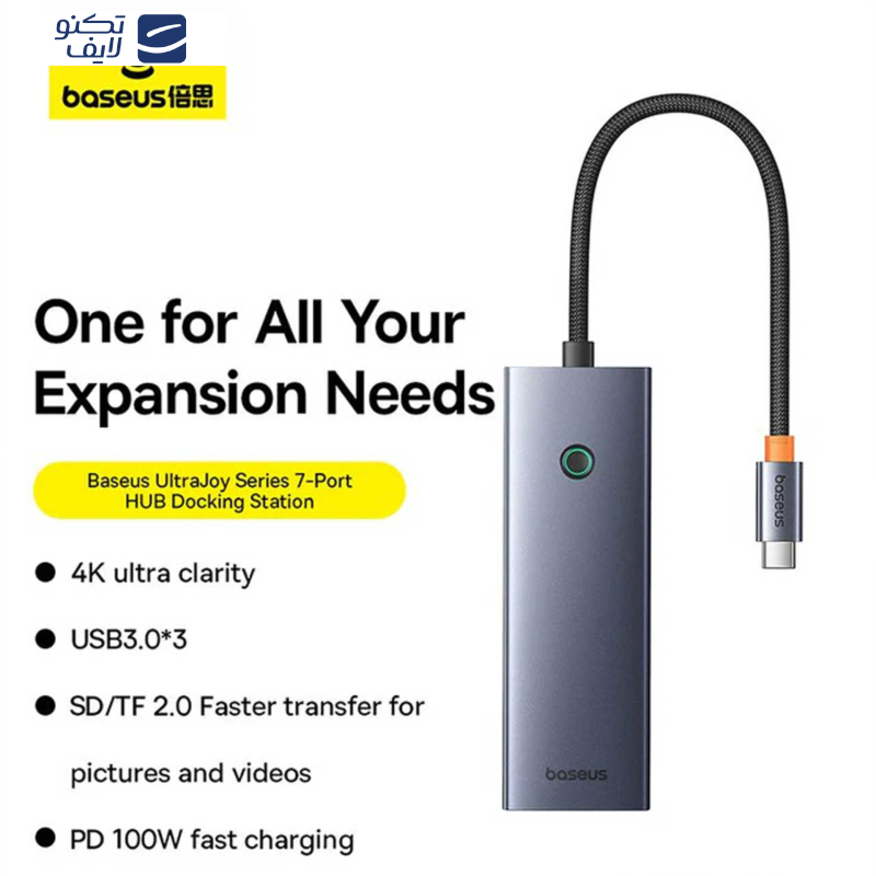 هاب 7 پورت USB-C باسئوس مدل BS-OH112 هاب 7 پورت USB-C باسئوس مدل BS-OH112