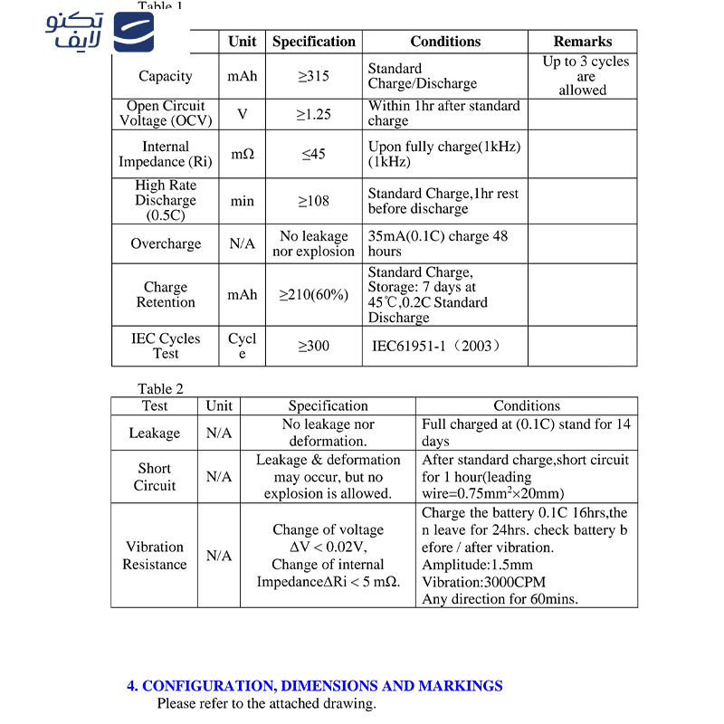 باتری شارژی نیم قلمی سولونیکس مدل صنعتی Ni-Cd مجموعه 4 عددی باتری شارژی نیم قلمی سولونیکس مدل صنعتی Ni-Cd مجموعه 4 عددی
