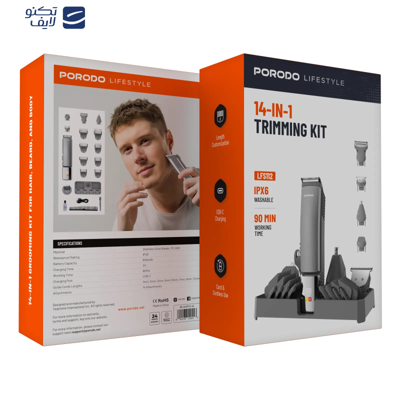 ماشین اصلاح موی صورت و بدن شارژی پرودو مدل LFST112