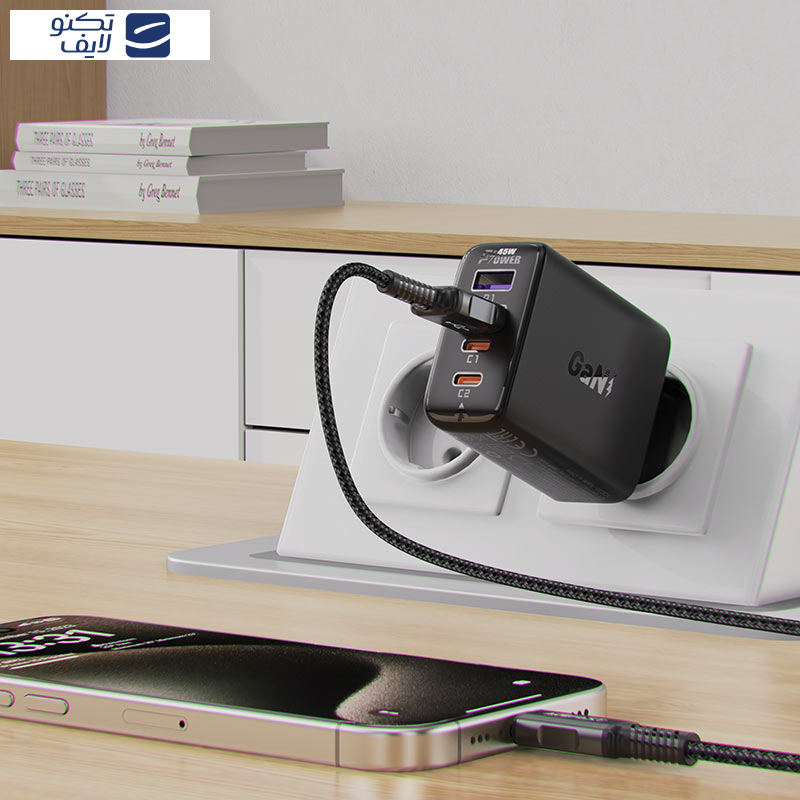 شارژر دیواری 45 وات 4 پورت ایس فست مدل A61 شارژر دیواری 45 وات 4 پورت ایس فست مدل A61