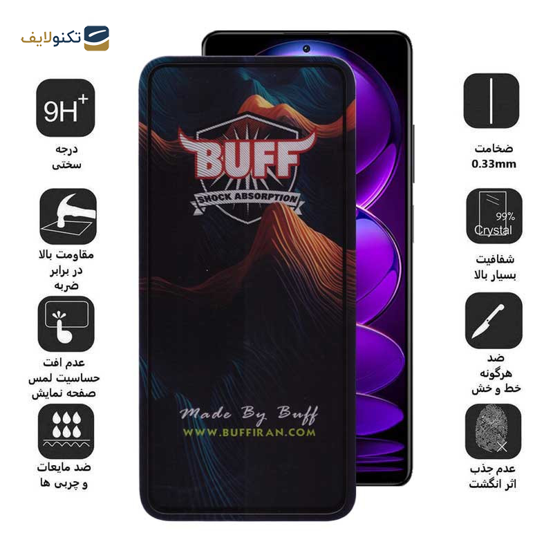 محافظ صفحه نمایش بوف مدل Mountain-G مناسب برای گوشی موبایل شیائومی Redmi Note 12 Explorer / Note 12 Discovery