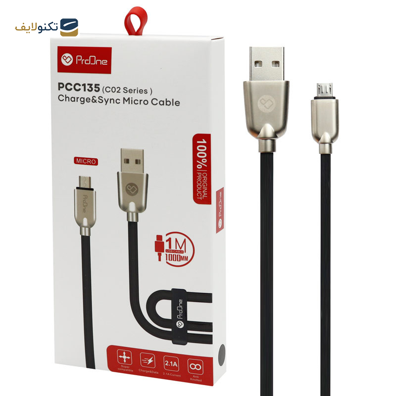 کابل تبدیل USB به microUSB پرووان مدل PCC135 طول 1 متر کابل تبدیل USB به microUSB پرووان مدل PCC135 طول 1 متر