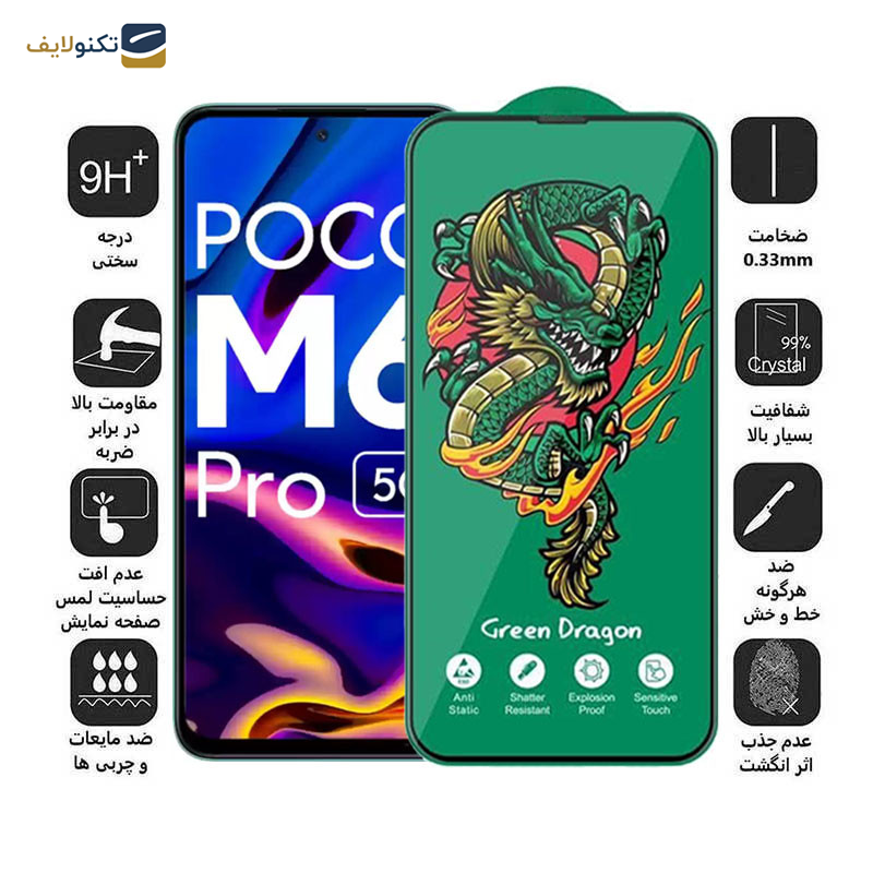 محافظ صفحه نمایش اپیکوی مدل Green Dragon ExplosionProof مناسب برای گوشی موبایل شیائومی Poco M6 Pro 5G/ Redmi 12 4G/5G / Redmi Note 12R 5G محافظ صفحه نمایش اپیکوی مدل Green Dragon ExplosionProof مناسب برای گوشی موبایل شیائومی Poco M6 Pro 5G/ Redmi 12 4G/5G / Redmi Note 12R 5G