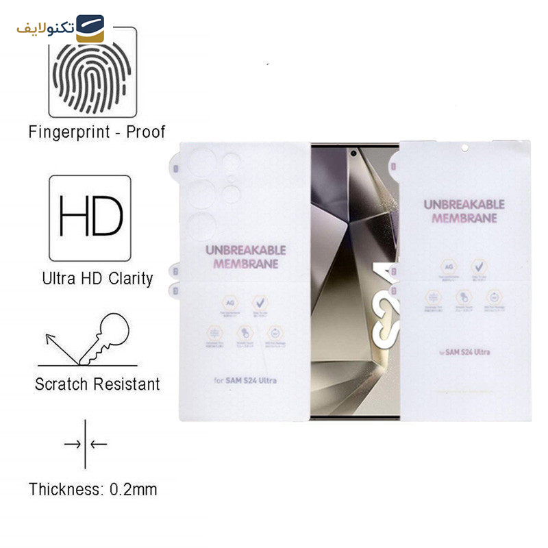 محافظ صفحه نمایش مات بوف مدل Hydrogel-Matte-G مناسب برای گوشی موبایل سامسونگ Galaxy S24 Ultra به همراه محافظ پشت گوشی محافظ صفحه نمایش مات بوف مدل Hydrogel-Matte-G مناسب برای گوشی موبایل سامسونگ Galaxy S24 Ultra به همراه محافظ پشت گوشی