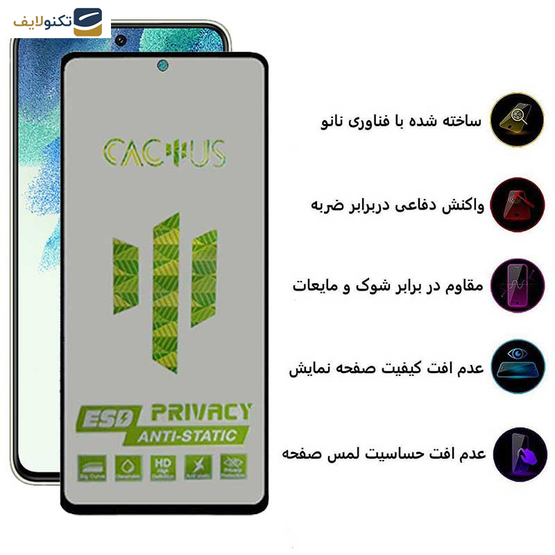 محافظ صفحه نمایش حریم شخصی اپیکوی مدل Cactus-ESD-Privacy مناسب برای گوشی  موبایل سامسونگ Galaxy S21 FE محافظ صفحه نمایش حریم شخصی اپیکوی مدل Cactus-ESD-Privacy مناسب برای گوشی  موبایل سامسونگ Galaxy S21 FE