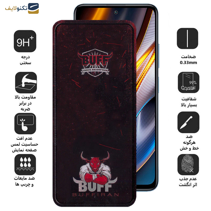 محافظ صفحه نمایش بوف مدل Muscle-Bull مناسب برای گوشی موبایل شیائومی Poco X4 GT/X3 GT/M4 Pro 5G/Redmi K50i/Note 11S 5G