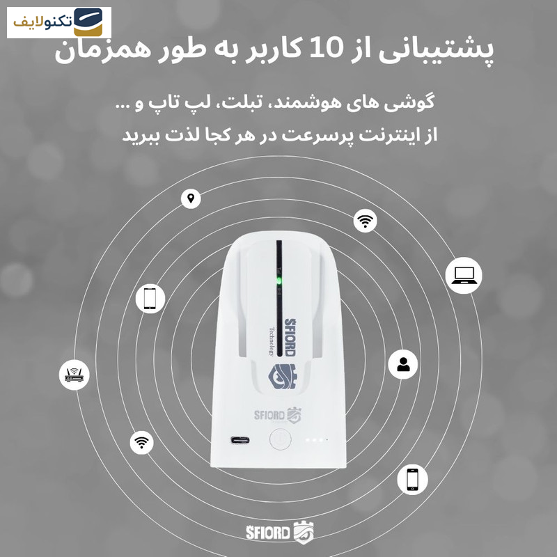 مودم 4.5G قابل حمل اسفیورد مدل PT3000 مودم 4.5G قابل حمل اسفیورد مدل PT3000