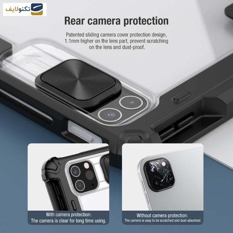 کیف کلاسوری نیلکین مدل Camshield Bumper مناسب برای تبلت اپل iPad Air 13 2024 / iPad Pro 12.9 2022 / 2021 / 2020 کیف کلاسوری نیلکین مدل Camshield Bumper مناسب برای تبلت اپل iPad Air 13 2024 / iPad Pro 12.9 2022 / 2021 / 2020