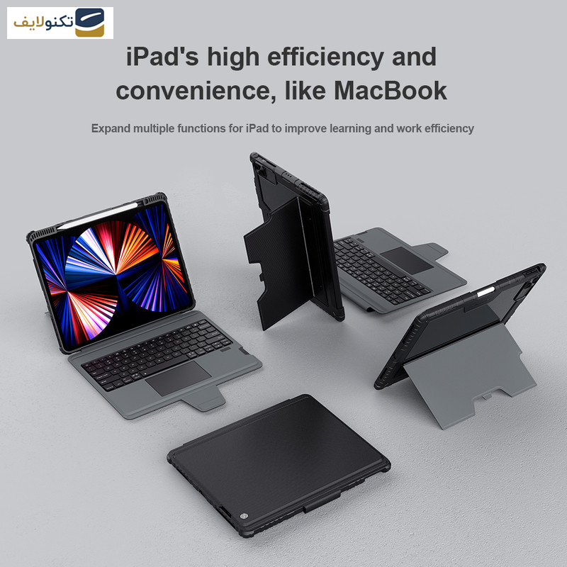 کیف کلاسوری کیبورد دار نیلکین مدل Bumper Combo Keyboard مناسب برای تبلت اپل iPad Air 13 2024 / iPad Pro 12.9 2022 / 2021 / 2020 کیف کلاسوری کیبورد دار نیلکین مدل Bumper Combo Keyboard مناسب برای تبلت اپل iPad Air 13 2024 / iPad Pro 12.9 2022 / 2021 / 2020