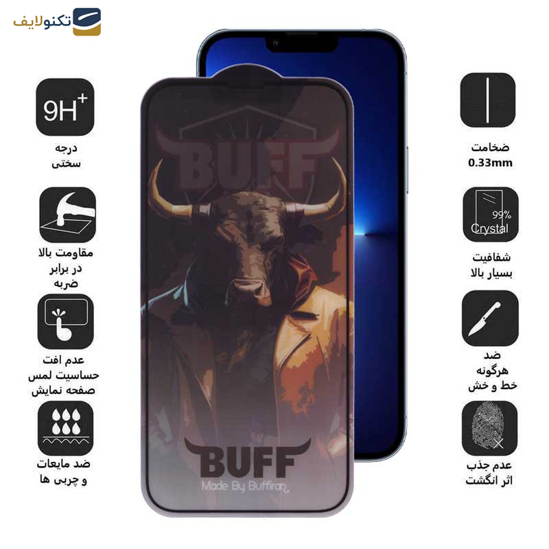 محافظ صفحه نمایش 5D بوف مدل Matte Pro مناسب برای گوشی موبایل اپل iPhone 13 Pro Max محافظ صفحه نمایش 5D بوف مدل Matte Pro مناسب برای گوشی موبایل اپل iPhone 13 Pro Max