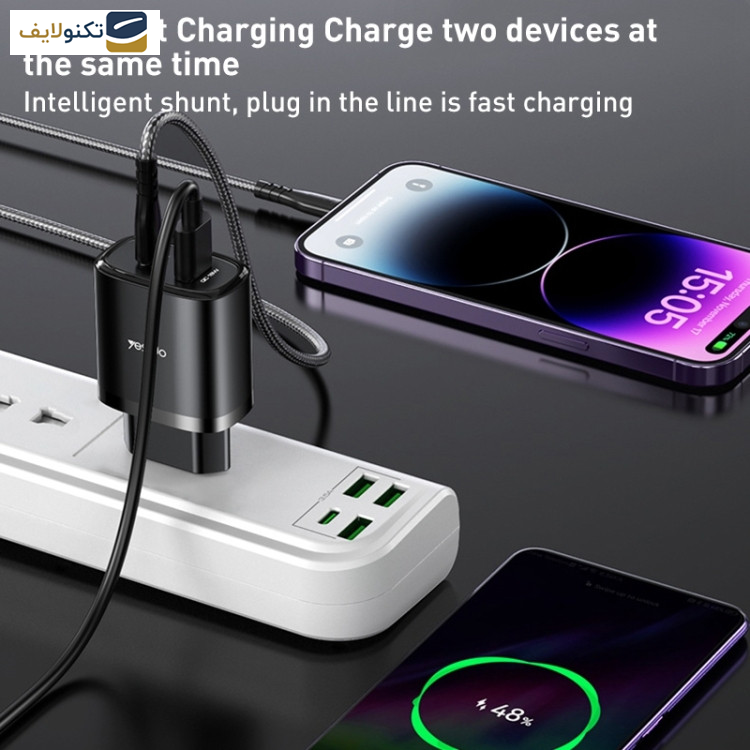 شارژر دیواری 20 وات یسیدو مدل YC47 به همراه کابل لایتنینگ شارژر دیواری 20 وات یسیدو مدل YC47 به همراه کابل لایتنینگ