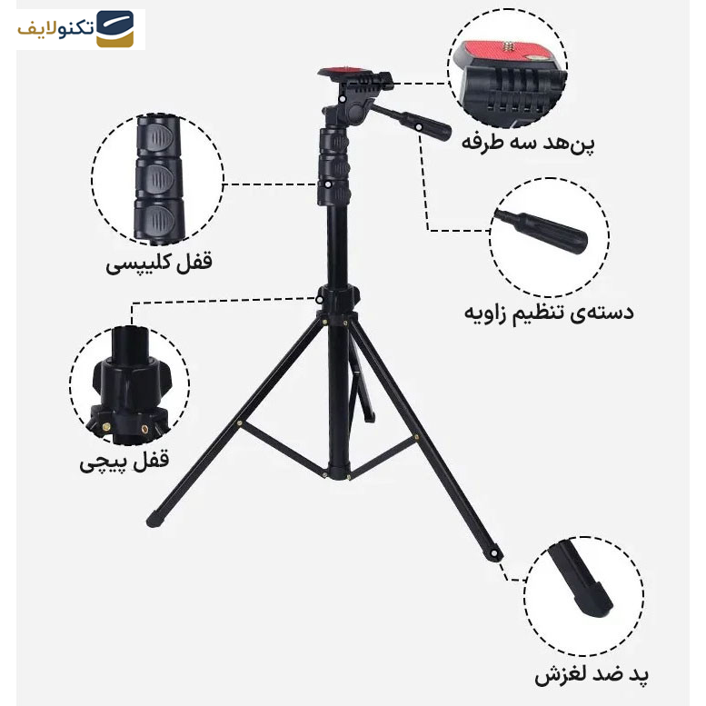 سه پایه دوربین جی ماری مدل KP-2206 سه پایه دوربین جی ماری مدل KP-2206