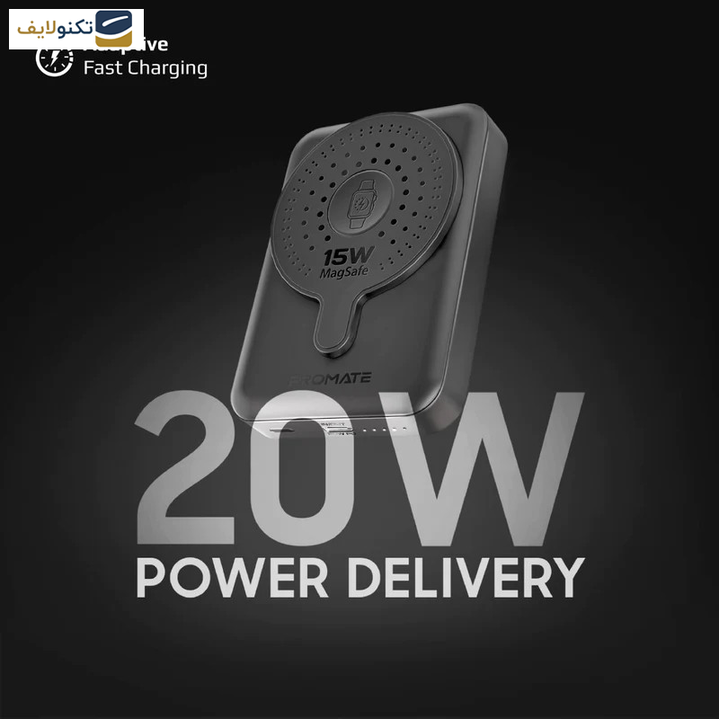 پاوربانک پرومیت مدل POWERMAG-DUO.BLACK به ظرفیت 10000 میلی آمپر ساعت پاوربانک پرومیت مدل POWERMAG-DUO.BLACK به ظرفیت 10000 میلی آمپر ساعت