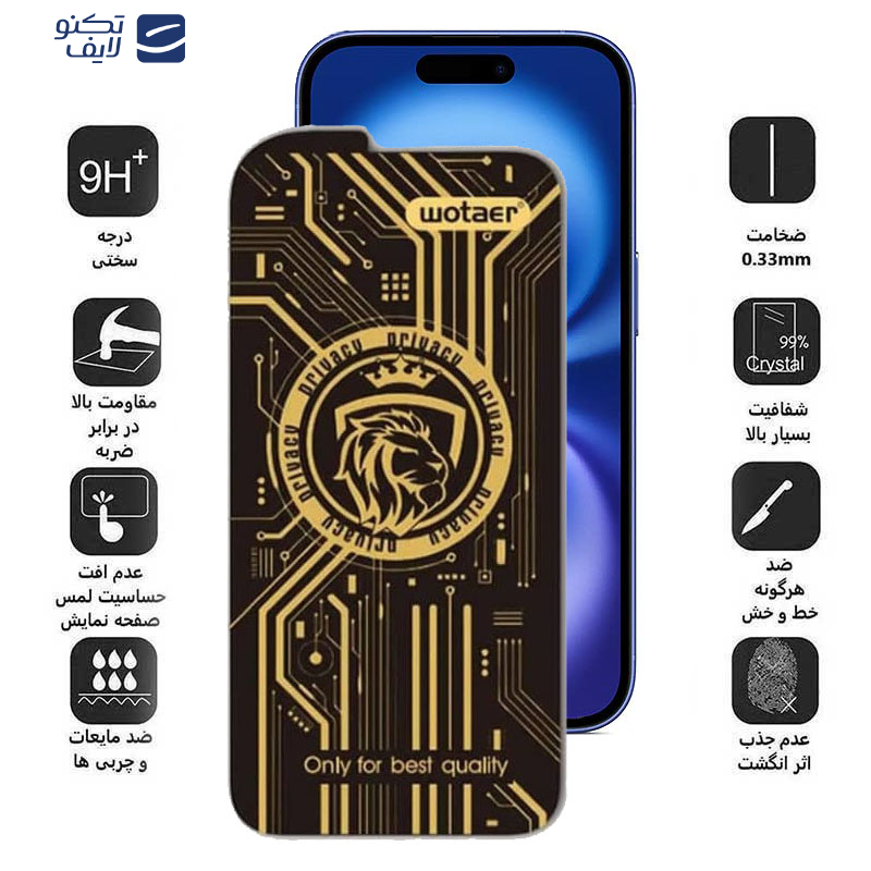 محافظ صفحه نمایش حریم شخصی اپیکوی مدل Wotaer Privacy مناسب برای گوشی موبایل اپل iPhone 16 / iPhone 15 محافظ صفحه نمایش حریم شخصی اپیکوی مدل Wotaer Privacy مناسب برای گوشی موبایل اپل iPhone 16 / iPhone 15