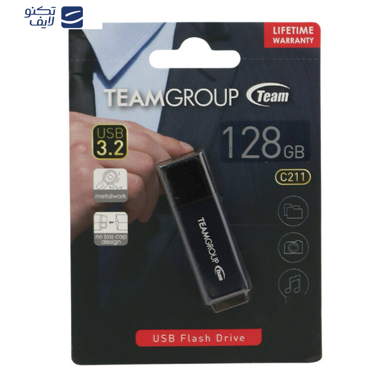 فلش مموری تیم گروپ مدل C211 USB3.2 ظرفیت 128 گیگابایت فلش مموری تیم گروپ مدل C211 USB3.2 ظرفیت 128 گیگابایت
