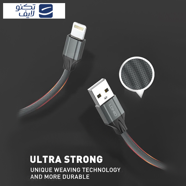 کابل تبدیل USB به لایتنینگ الدینیو مدل LS441 01pr طول 1 متر  کابل تبدیل USB به لایتنینگ الدینیو مدل LS441 01pr طول 1 متر