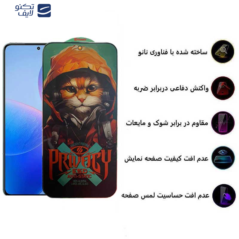 محافظ صفحه نمایش حریم شخصی اپیکوی مدل Privacy Hoodie Cat مناسب برای گوشی موبایل شیائومی Redmi K70 Pro / K70 / K70E محافظ صفحه نمایش حریم شخصی اپیکوی مدل Privacy Hoodie Cat مناسب برای گوشی موبایل شیائومی Redmi K70 Pro / K70 / K70E