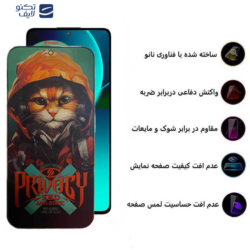 محافظ صفحه نمایش حریم شخصی اپیکوی مدل Privacy Hoodie Cat مناسب برای گوشی موبایل شیائومی 13T Pro / 13T / 12T Pro / 11T Pro / 11T /10T Lite 5g محافظ صفحه نمایش حریم شخصی اپیکوی مدل Privacy Hoodie Cat مناسب برای گوشی موبایل شیائومی 13T Pro / 13T / 12T Pro / 11T Pro / 11T /10T Lite 5g