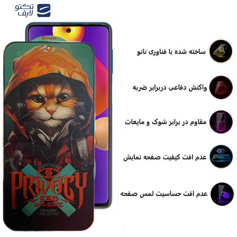 محافظ صفحه نمایش حریم شخصی اپیکوی مدل Privacy Hoodie Cat مناسب برای گوشی موبایل سامسونگ Galaxy M62/ M55/ F62/ F55/ F54/ Note10 Lite/Galaxy S10 Lite/ C55 محافظ صفحه نمایش حریم شخصی اپیکوی مدل Privacy Hoodie Cat مناسب برای گوشی موبایل سامسونگ Galaxy M62/ M55/ F62/ F55/ F54/ Note10 Lite/Galaxy S10 Lite/ C55