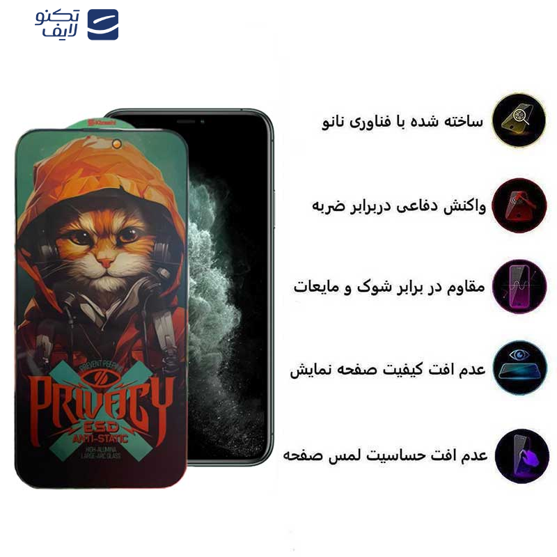 محافظ صفحه نمایش حریم شخصی اپیکوی مدل Hoodie Cat مناسب برای گوشی موبایل اپل  iPhone 11 Pro/ Xs /X محافظ صفحه نمایش حریم شخصی اپیکوی مدل Hoodie Cat مناسب برای گوشی موبایل اپل  iPhone 11 Pro/ Xs /X