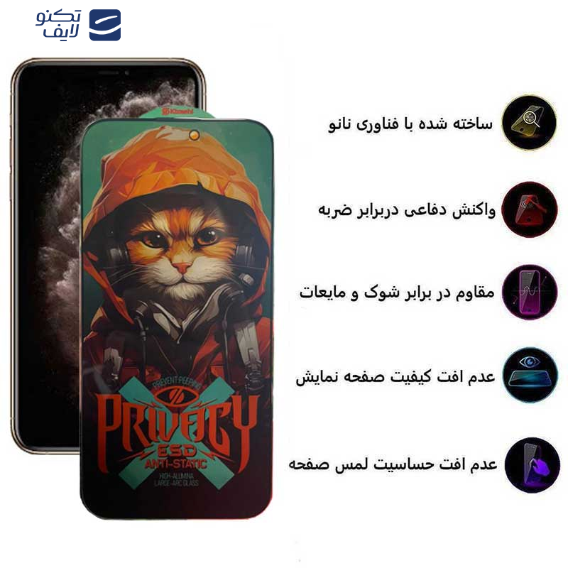 محافظ صفحه نمایش حریم شخصی اپیکوی مدل Hoodie Cat مناسب برای گوشی موبایل اپل  iPhone 11 Pro Max/ Xs Max محافظ صفحه نمایش حریم شخصی اپیکوی مدل Hoodie Cat مناسب برای گوشی موبایل اپل  iPhone 11 Pro Max/ Xs Max