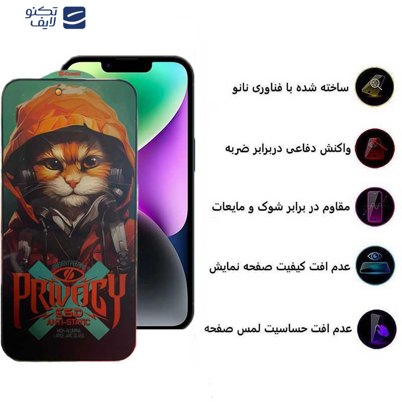 محافظ صفحه نمایش حریم شخصی اپیکوی مدل Privacy Hoodie Cat مناسب برای گوشی موبایل اپل iPhone 14 pro max/ 16 Plus /15 plus محافظ صفحه نمایش حریم شخصی اپیکوی مدل Privacy Hoodie Cat مناسب برای گوشی موبایل اپل iPhone 14 pro max/ 16 Plus /15 plus