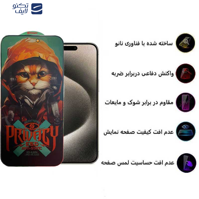 محافظ صفحه نمایش حریم شخصی اپیکوی مدل Privacy Hoodie Cat مناسب برای گوشی موبایل اپل iPhone 15 Pro Max محافظ صفحه نمایش حریم شخصی اپیکوی مدل Privacy Hoodie Cat مناسب برای گوشی موبایل اپل iPhone 15 Pro Max