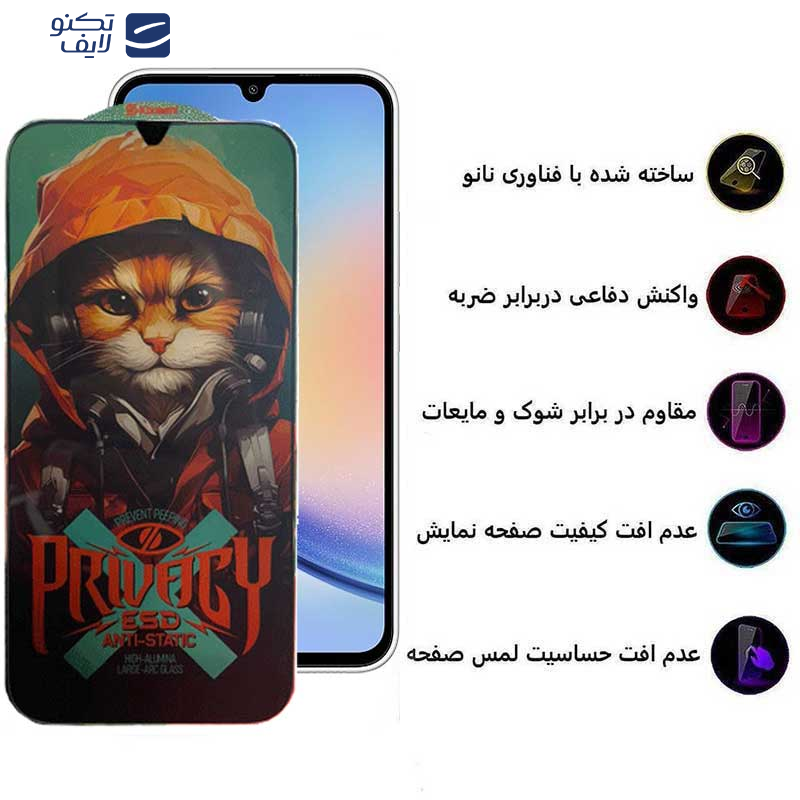 محافظ صفحه نمایش اپیکوی مدل Privacy Hoodie Cat مناسب برای گوشی موبایل سامسونگ Galaxy A24 4G/A25/A15 4G/5G /F34  محافظ صفحه نمایش اپیکوی مدل Privacy Hoodie Cat مناسب برای گوشی موبایل سامسونگ Galaxy A24 4G/A25/A15 4G/5G /F34