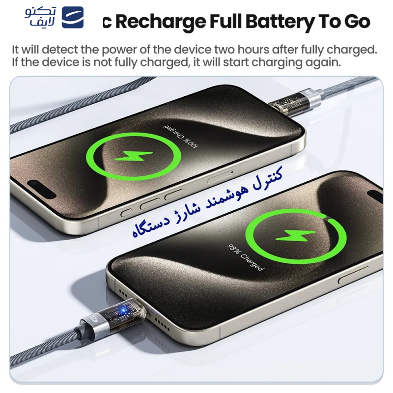 کابل USB-C توکی مدل 100W TQ-X38C2 طول 1 متر کابل USB-C توکی مدل 100W TQ-X38C2 طول 1 متر
