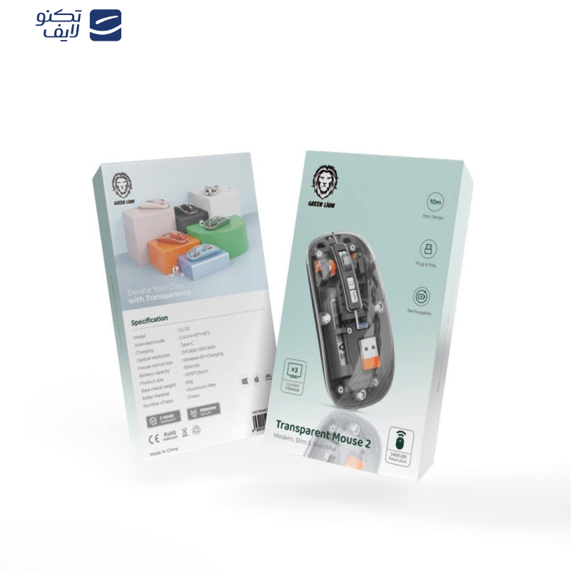 ماوس بی سیم گرین لاین مدل Transparent Mouse 2 ماوس بی سیم گرین لاین مدل Transparent Mouse 2