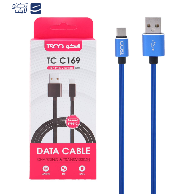کابل تبدیل USB به USB-C تسکو مدل TC C169 طول 1 متر کابل تبدیل USB به USB-C تسکو مدل TC C169 طول 1 متر