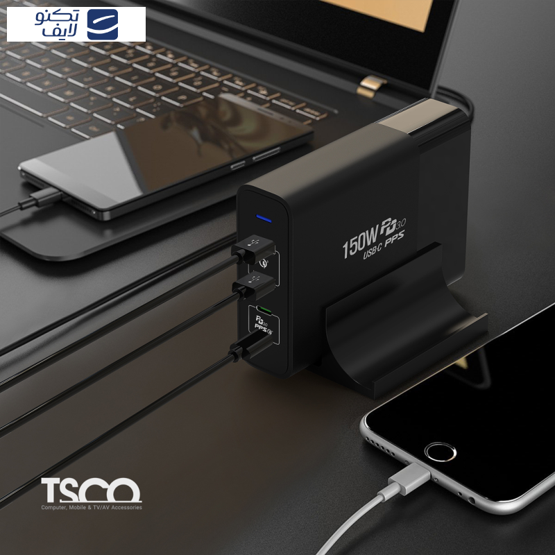 آداپتور شارژ 150 وات تسکو مدل TTC 69 به همراه کابل پاور AC آداپتور شارژ 150 وات تسکو مدل TTC 69 به همراه کابل پاور AC
