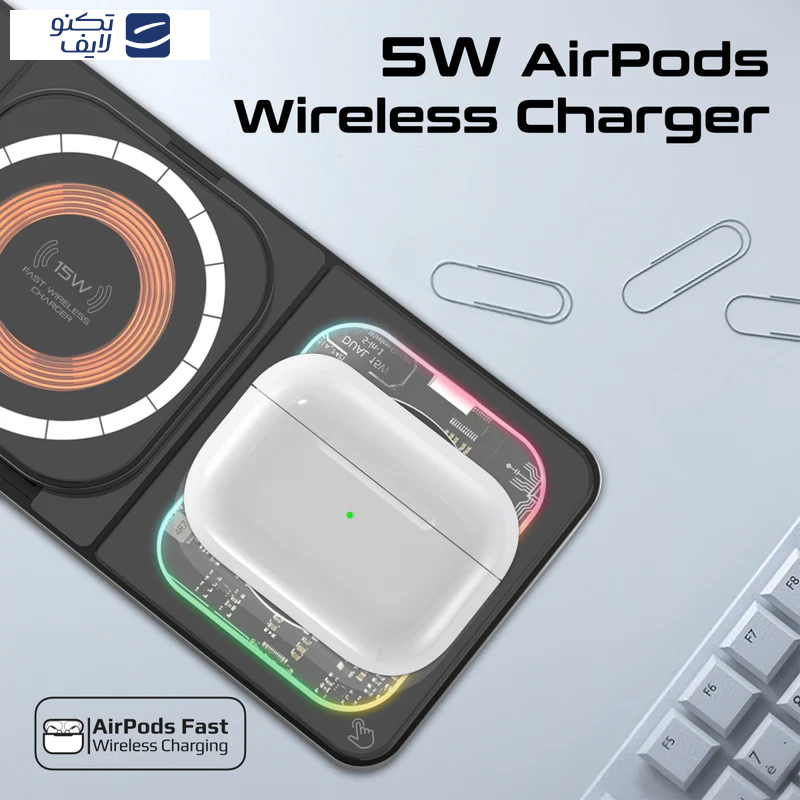 شارژر بی سیم پرومیت مدل AURASLATE-TRIO شارژر بی سیم پرومیت مدل AURASLATE-TRIO