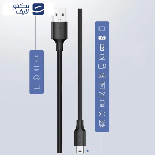 کابل تبدیل USB به Mini USB یوگرین مدل US132-10385 طول 1.5 متر کابل تبدیل USB به Mini USB یوگرین مدل US132-10385 طول 1.5 متر