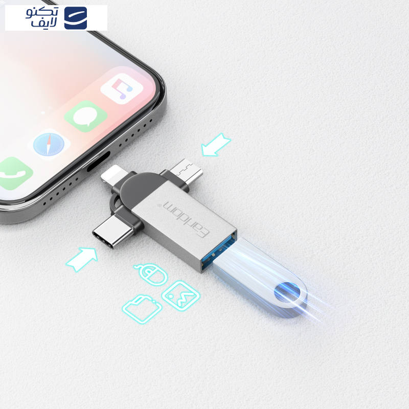 مبدل USB OTG به microUSB / لایتنینگ / USB-C ارلدام مدل ET-OT93 مبدل USB OTG به microUSB / لایتنینگ / USB-C ارلدام مدل ET-OT93